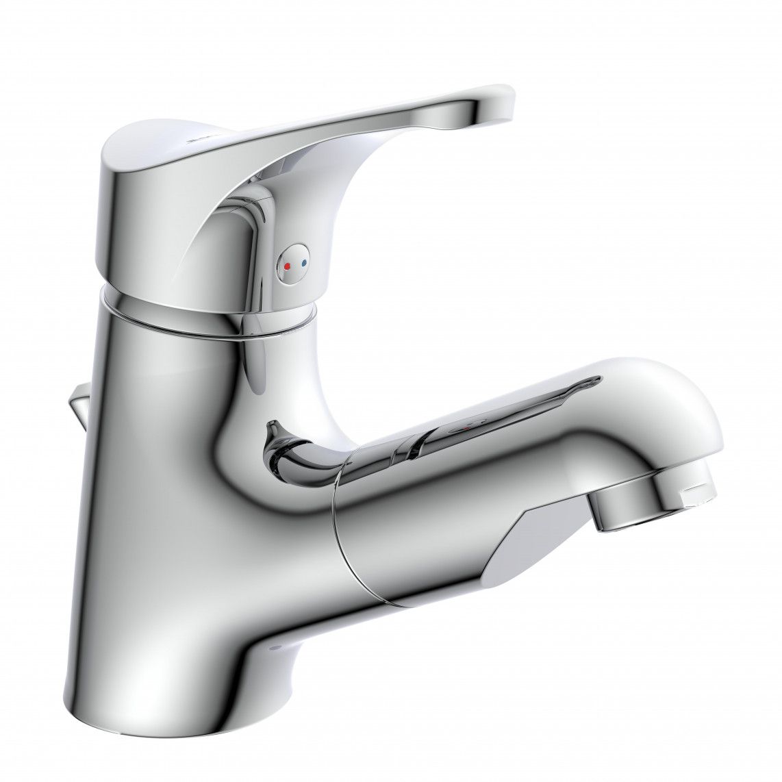 22150 ATTICA Wash basin mixer, chrome, with pull-out sprayer vue 2