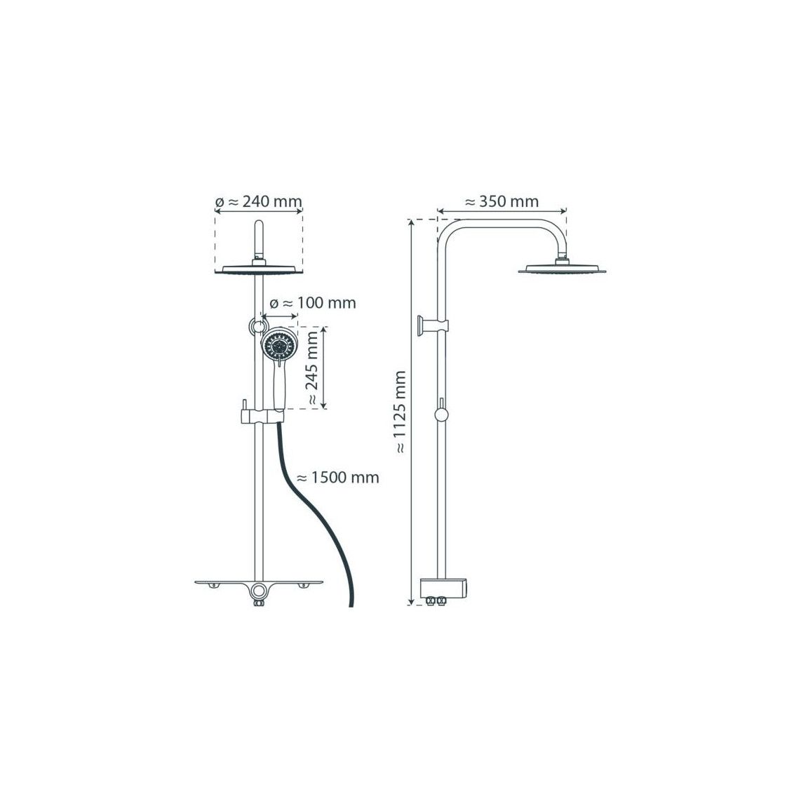 60500 AQUASTAR Overhead shower set, chrome/white, with tray (mid diverter) vue 8