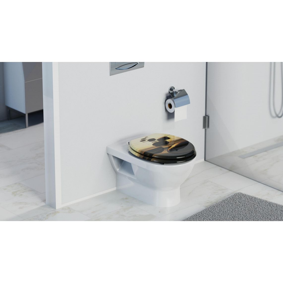 80127 MDF Toilet seat SEA STONE, with soft close vue 11