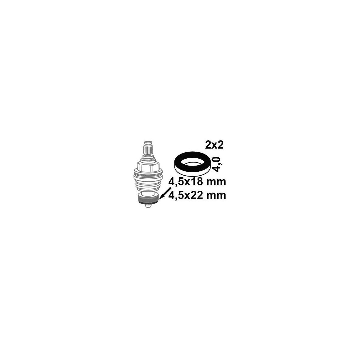 98697260 Assortiment klepschijfpakkingen, Rubber, 18 x 4,5 x 4/22 x 4,5 x 4 mm, voor bovenstuk (2x2) vue 2