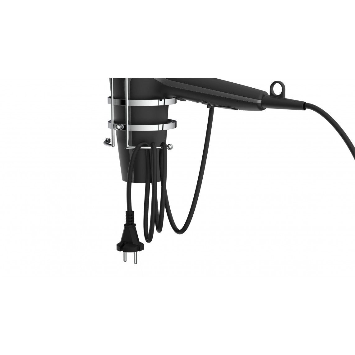 BA0201 Hairdryer holder, chrome, for screwing and glueing vue 4