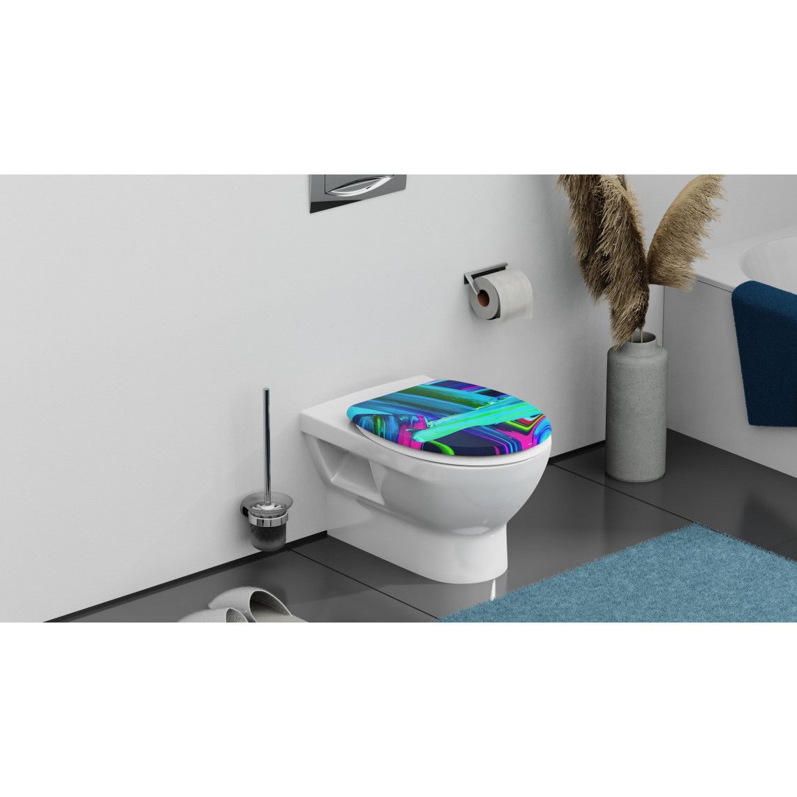 82191 Duroplast Toilet seat NEON PAINT, with soft close vue 11