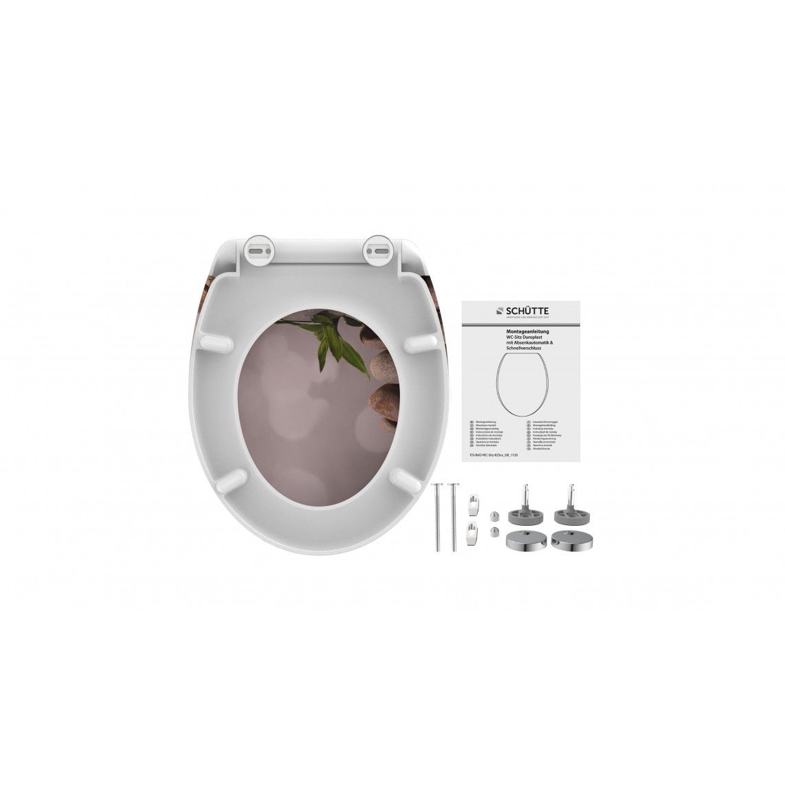 82380 Duroplast Toilet seat STONE PYRAMID, with soft close and quick release vue 7