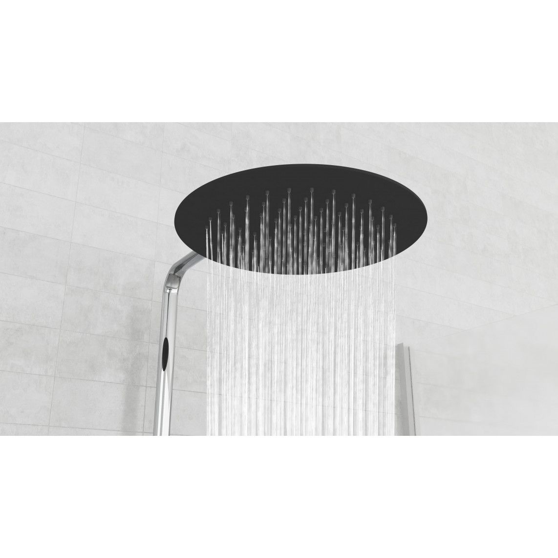 DX1103CST GRANDE VITA Overhead shower set, black, with thermostatic mixer vue 7