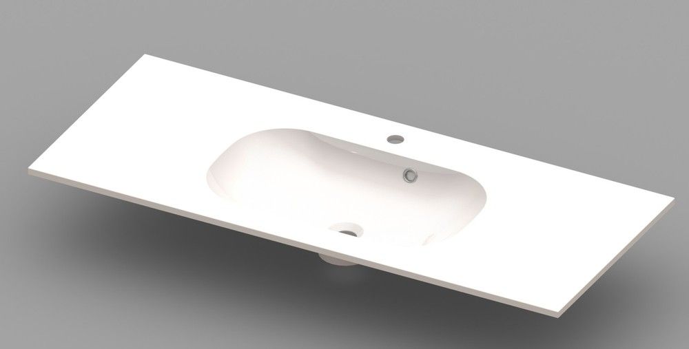 Van Marcke Ovum Tablette Avec 1 Centrale Lavabo 1200×500×200MM Blanc