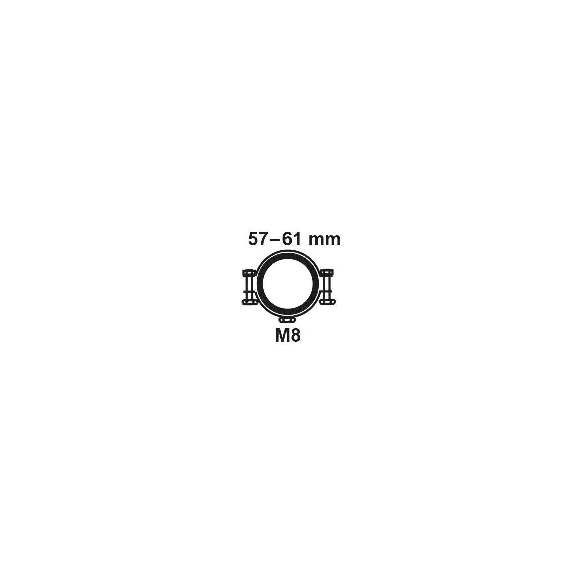 973552917 buisklem, 57 - 61 mm, geluiddicht, voor 2", met M8 draadbus vue 2