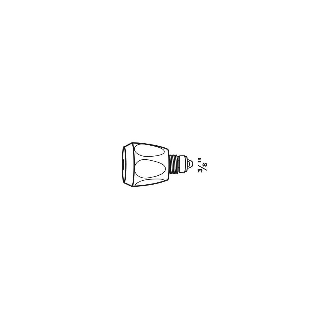 986141448 Dome handle, chrome, 3/8", with headpart, marking blue/red/white vue 2