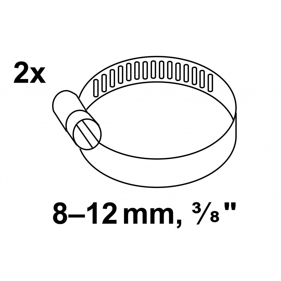 987390017 Slangklem 9 mm bandbreedte, gegalvaniseerd, 8 - 12 mm, voor 3/8" (2x) vue 2