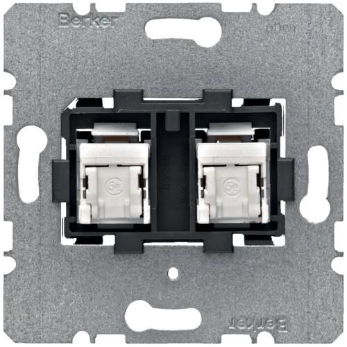 Prise informatique Berker, double, 8 / 8 pôles Cat5e, UTP