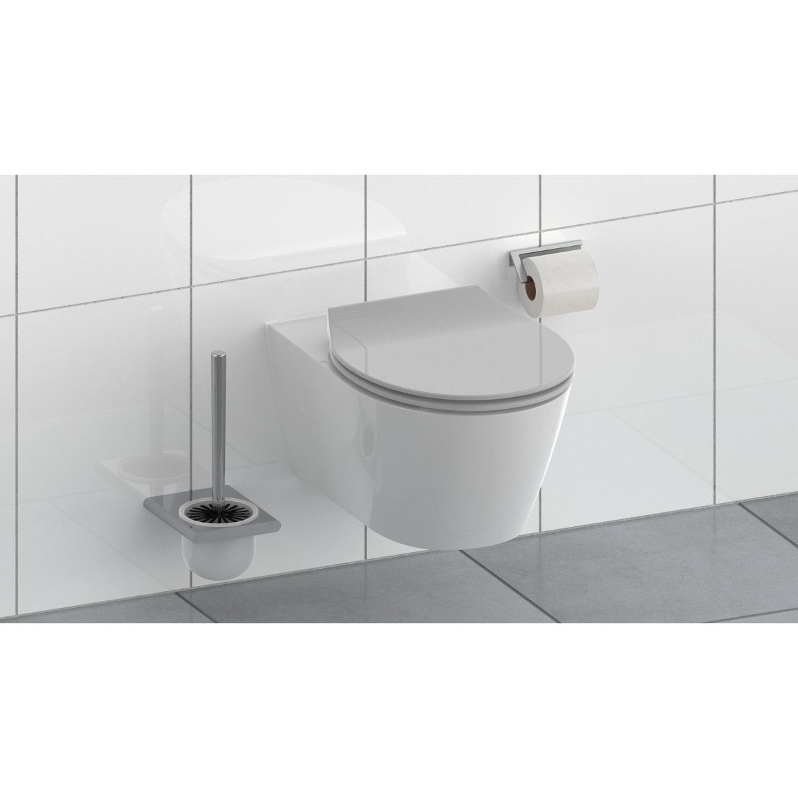 82702 Duroplast WC-zitting SLIM GREY, met valrem en afneembaar vue 11