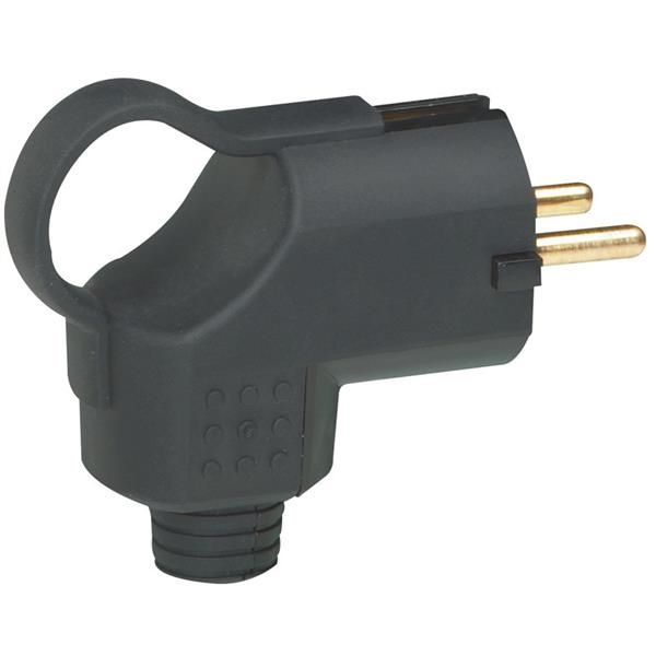Fiche caoutchouc universelle 10 / 16A - 250V - IP40 - 7 - Noir