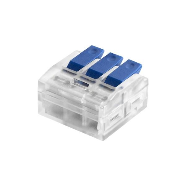 Borne à levier 3 conducteurs pour câble 0.2 - 4mm²; IEC 450V / 32A; blister 6 pièces