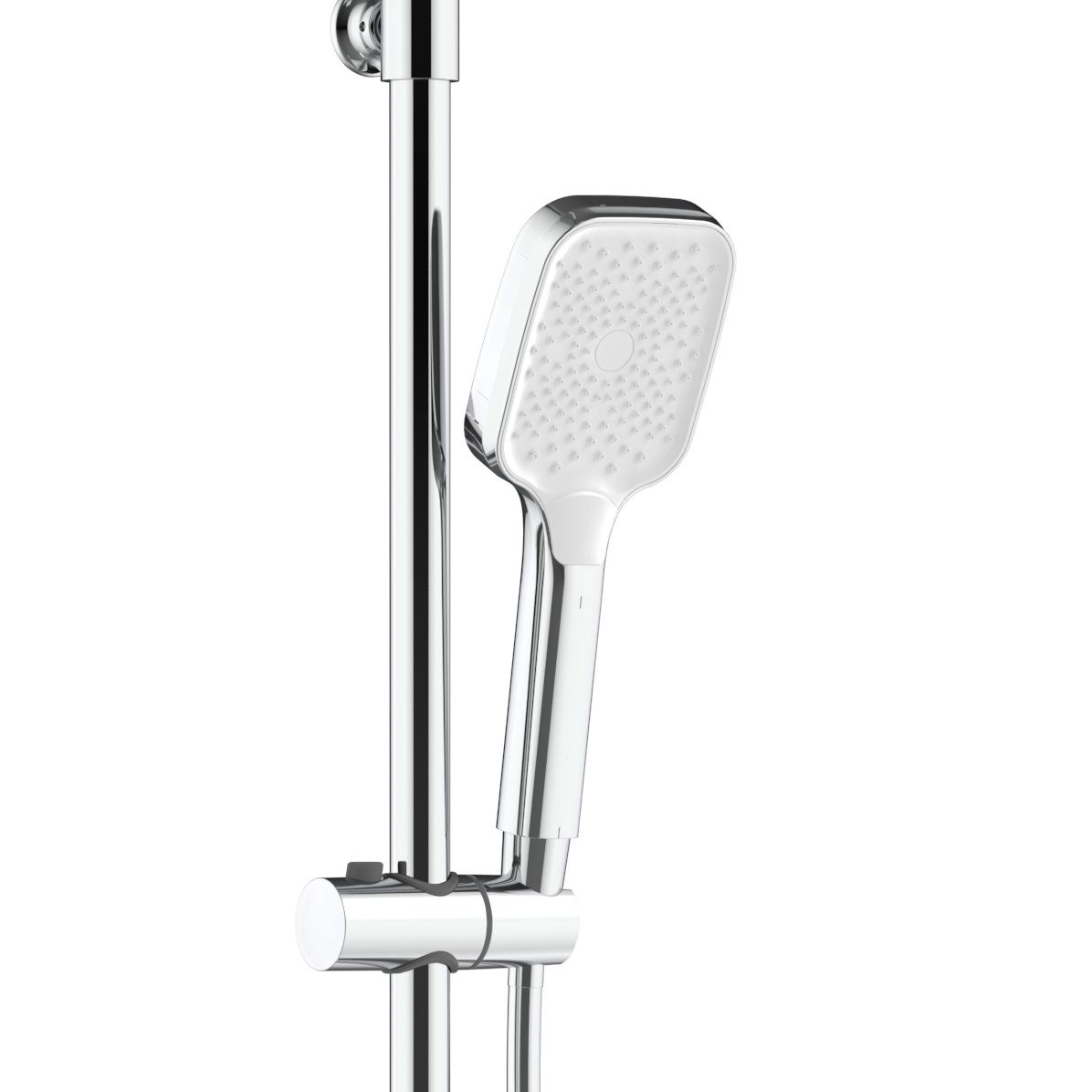 ALONI ROBINET DE DOUCHE THERMOSTATIQUE AVEC TABLETTE CHROME BLANC