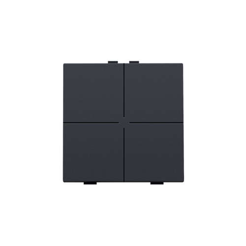 Bouton-poussoir quadruple pour Niko Home Control, couleur anthracite coated