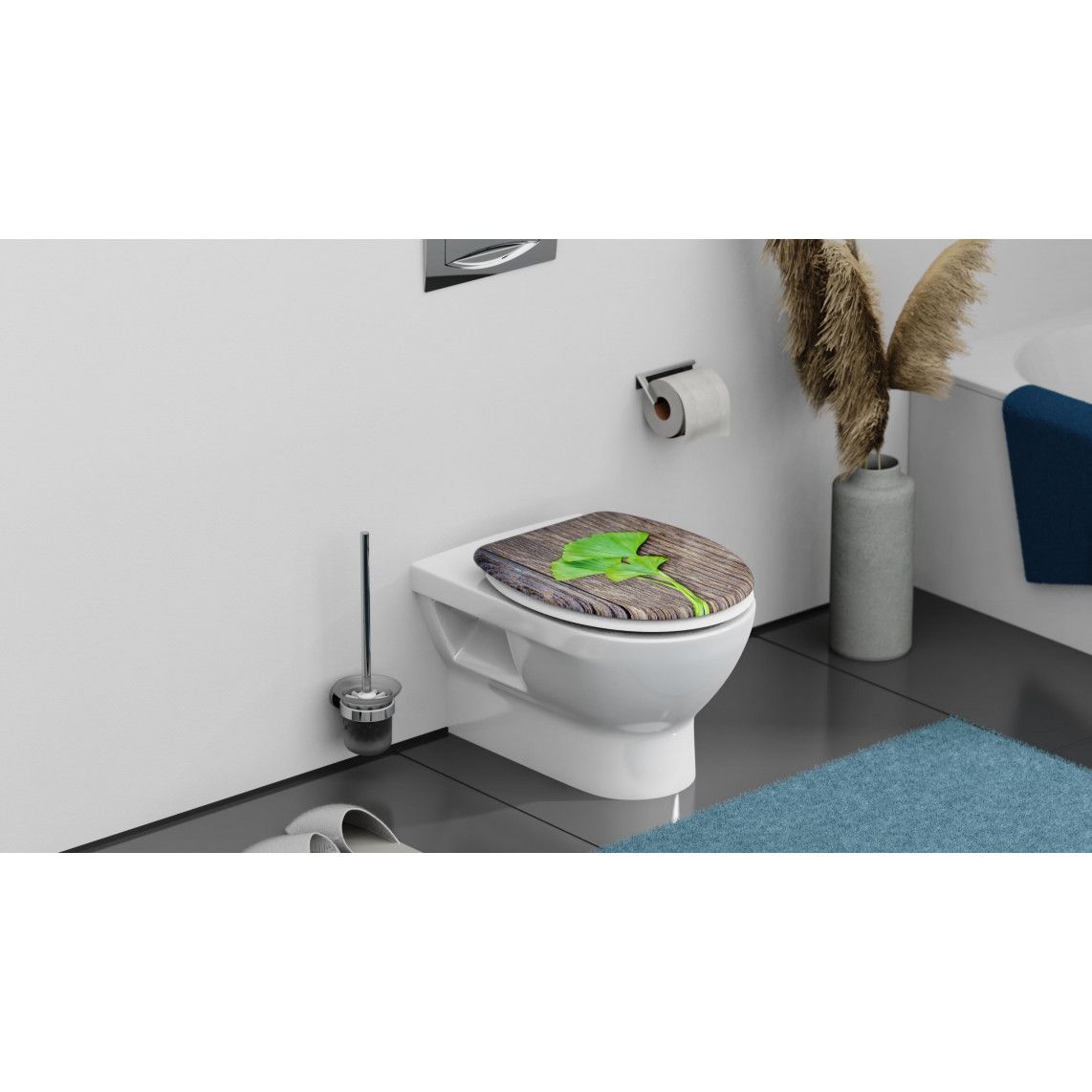 82154 Duroplast WC-zitting GINGKOundWOOD, met valrem vue 11