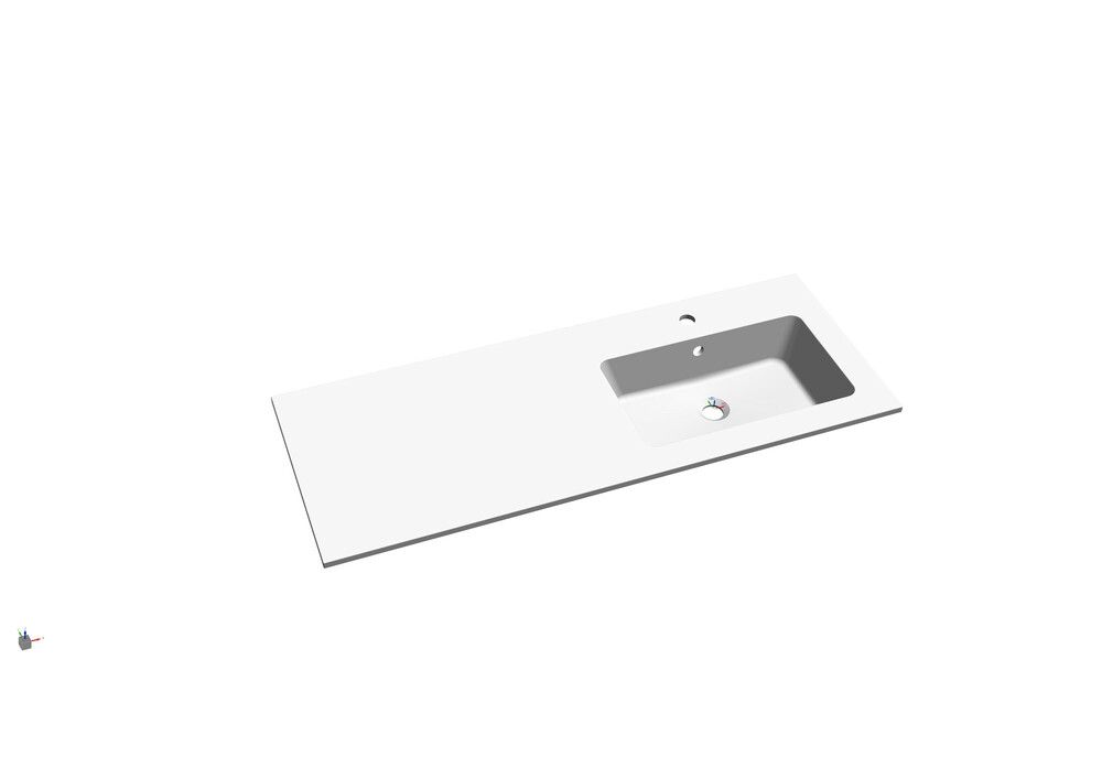 Intro Cor Tablette Avec 1LAVABO Intégré Droite 1205×460×140MM Blanc
