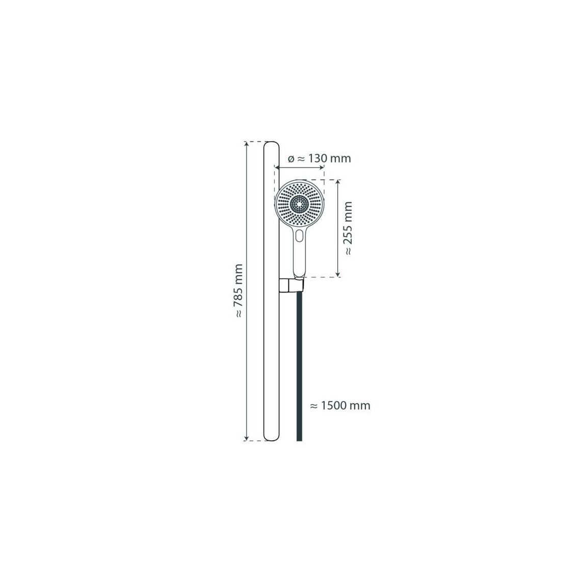 64200 KARIBIK Shower rail set, chrome/light grey, oval vue 2