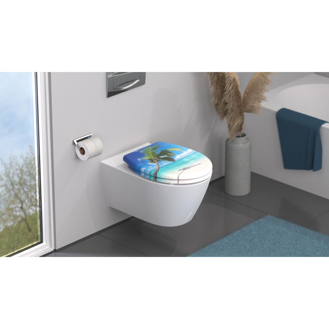 82363 Duroplast WC-zitting CARRIBEAN, met valrem en afneembaar vue 9