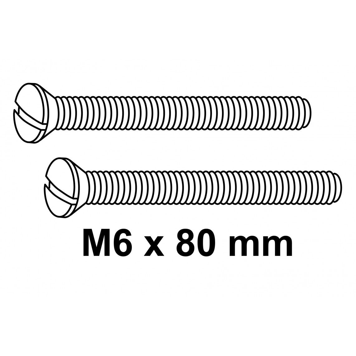 988050048 Metal simplex screw, M6 x 80 mm (2x) vue 2
