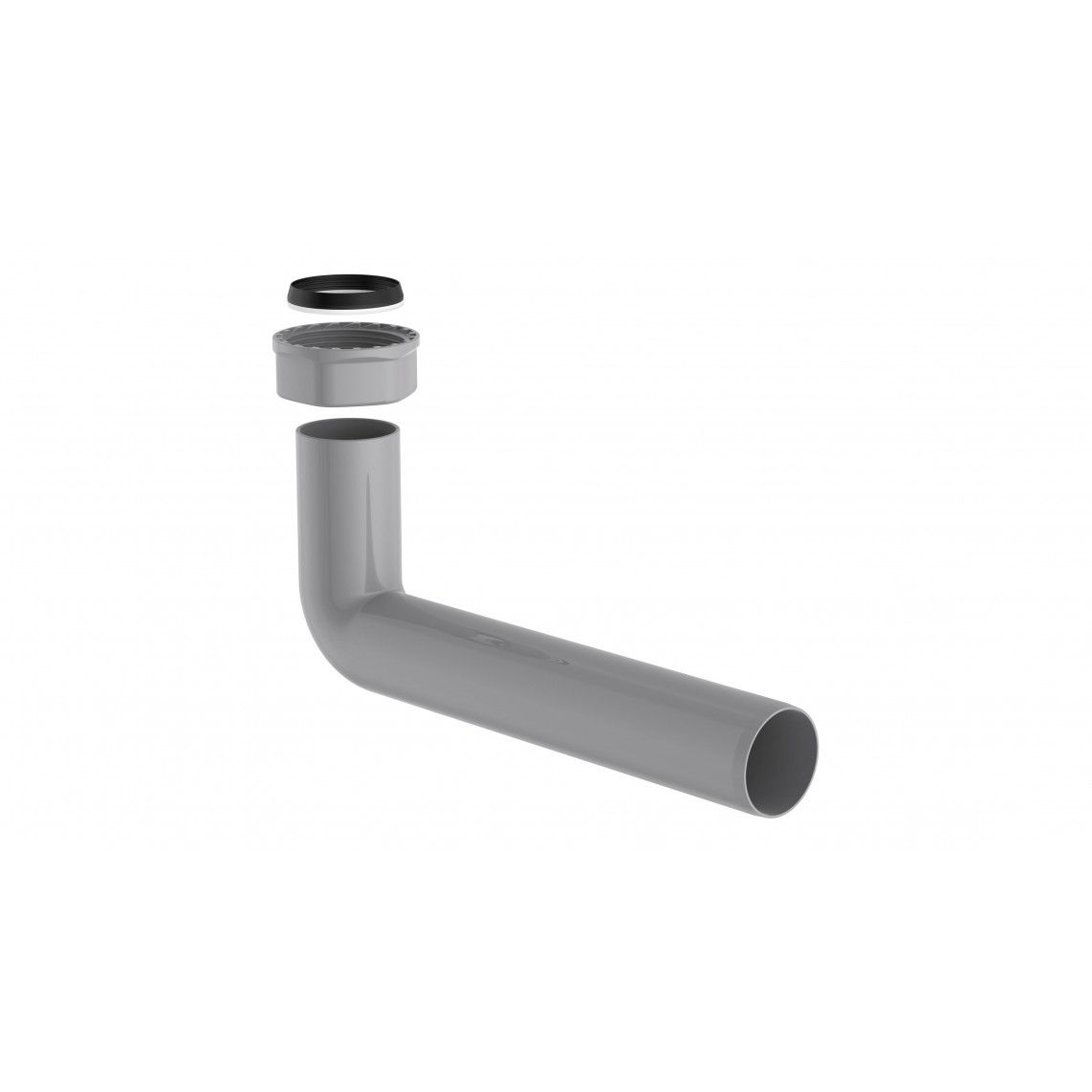 98837449 ECO-SAVE Outlet elbow, plastic, grey, 1 1/2" female x 235 x 40 mm vue 2