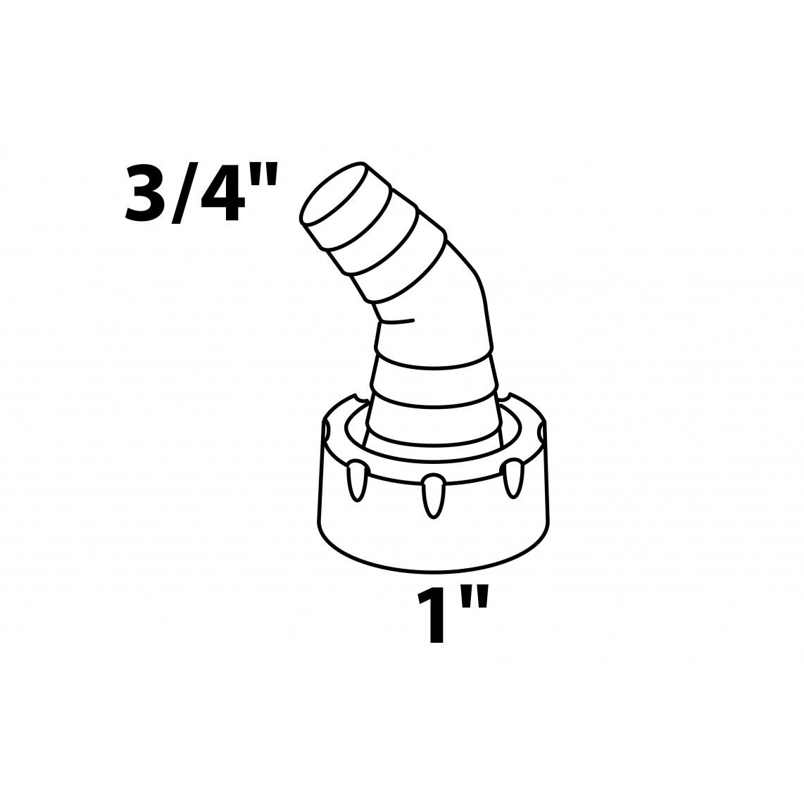 98837904 KS toestelaansluiting 90°, wit, 1"BI x 3/4"T vue 2