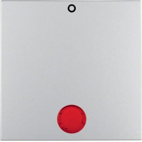 Touche avec voyant Rouge et inscription 0 Berker S.1 / B.3 / B.7 Alu, mat