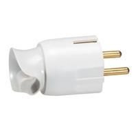 Fiche 2 pôles + T orientable câble 16A Blanc