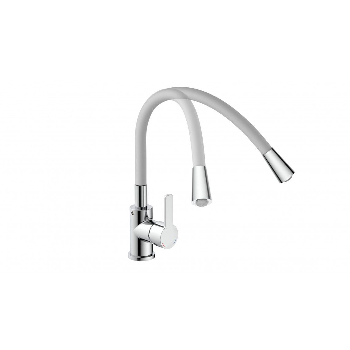 NI186FLHG FLEXO Sink mixer, chrome/light grey, with soft-touch hose vue 2