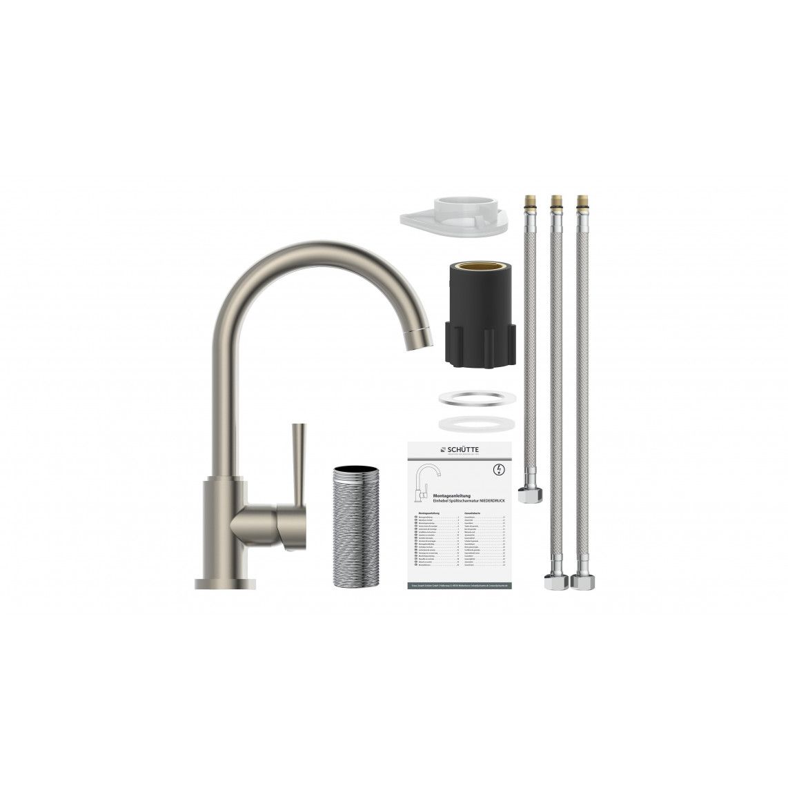 79129 CORNWALL Sink mixer low pressure, stainless steel look vue 4