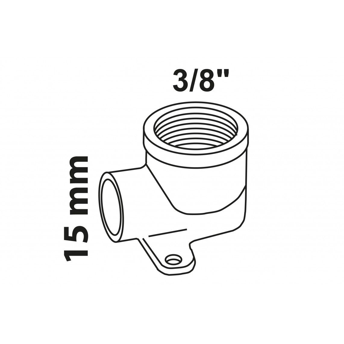 989128055 BR wandplaat, blanco, 15 mm x 3/8"BI, 1 mof (4472g) vue 2