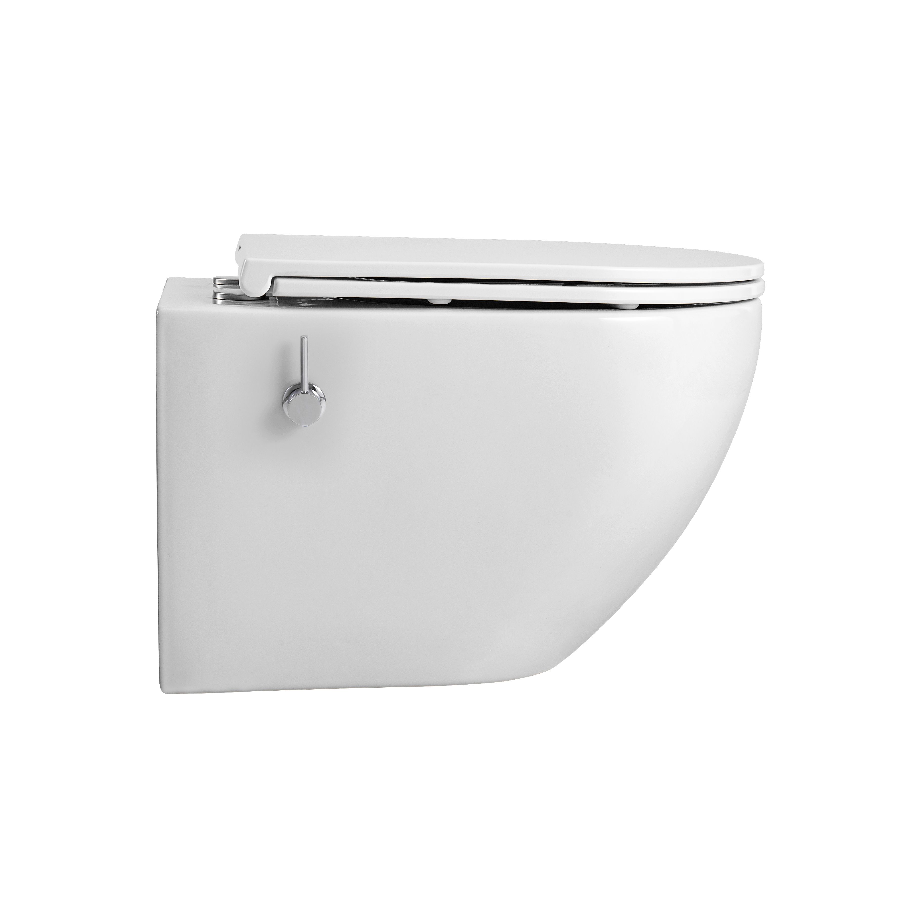 ALONI PRO HANGTOILET MET BIDET - RANDLOOS - MET BIDETKRAAN KOUD EN WARM WATER - MET ZITTING - 52,5CM - GLANZEND WIT vue 3