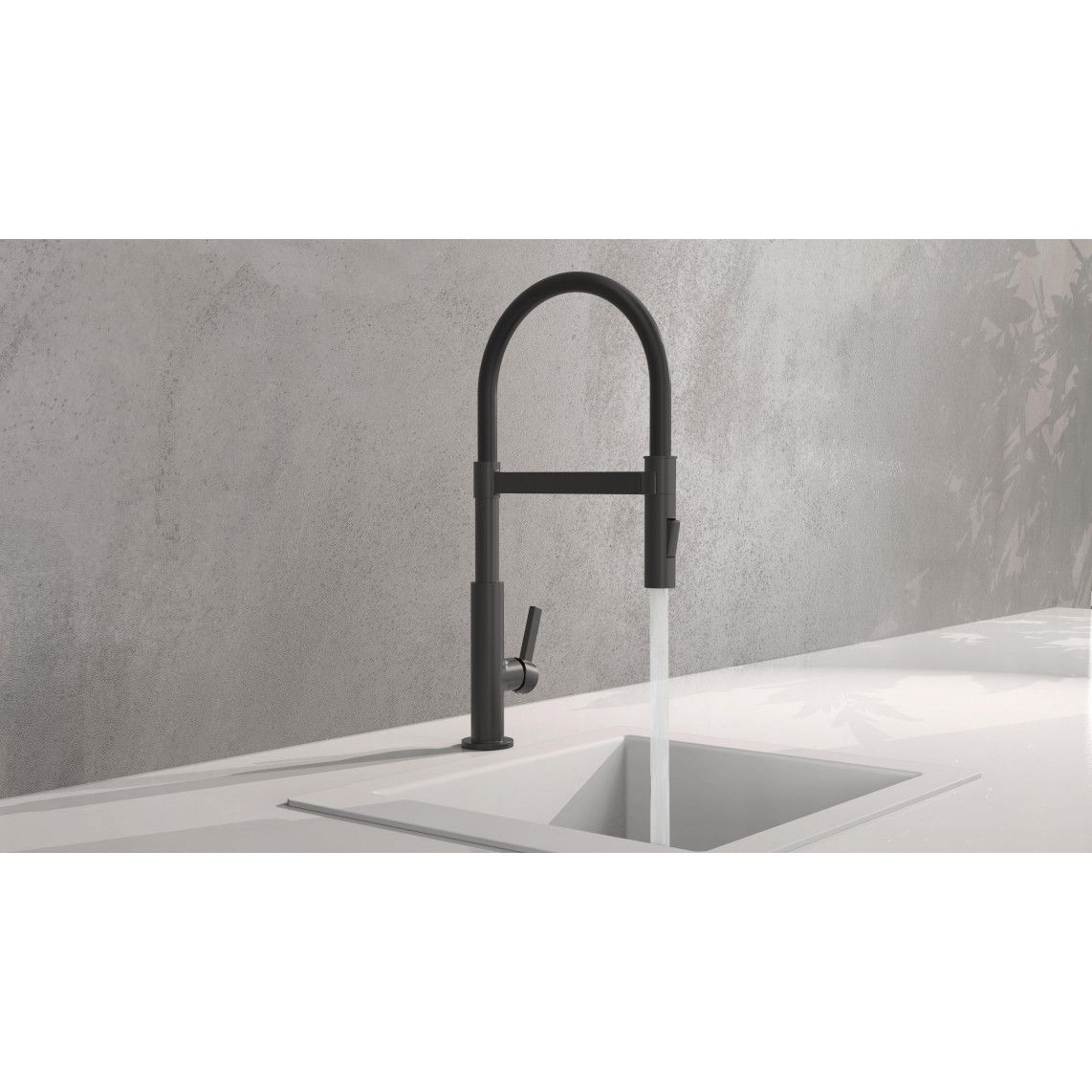 79147 MIAMI Sink mixer, black matt, with soft-touch hose vue 7
