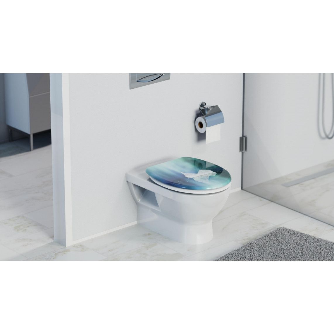 82153 Duroplast Toilet seat FALLEN LEAF, with soft close vue 10