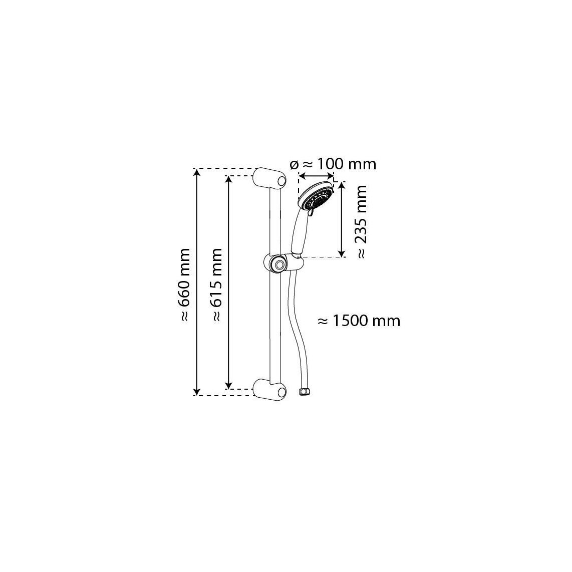 DX9004CSB VERONA Set barre de douche, chromé vue 3