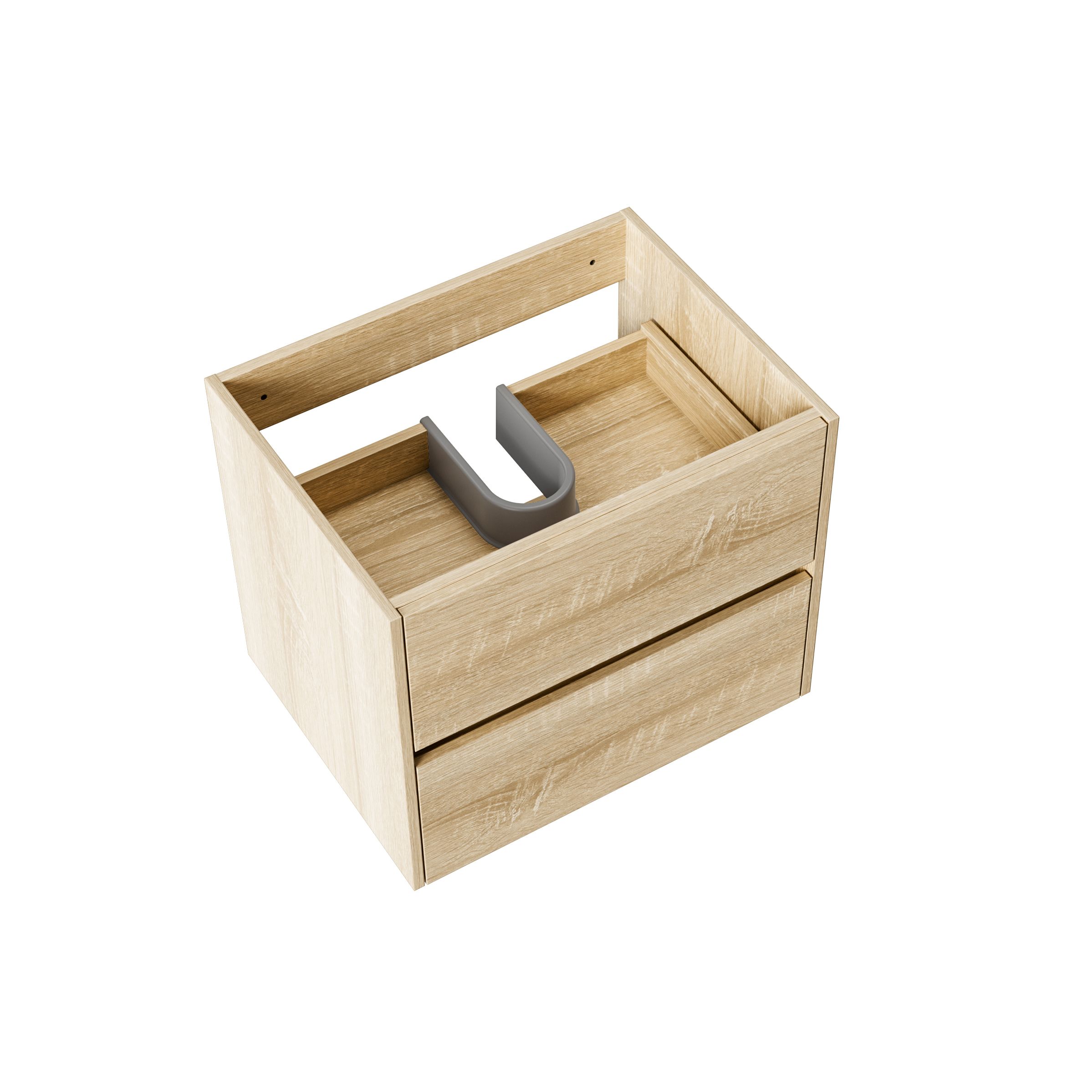 ALONI HAYAT MEUBLE SOUS-VASQUE - 2 TIROIRS - SANS POIGNEE - SOFT CLOSE – 59,5X50X45 CM - CHÊNE vue 3