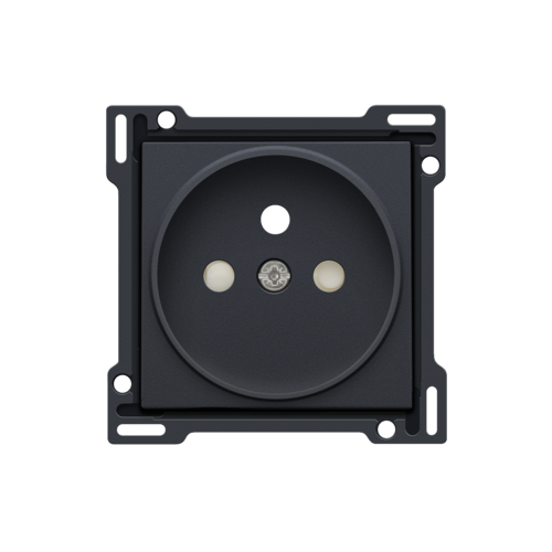Set de finition pour prise de courant avec broche de terre et obturateurs de protection, profondeur d’encastrement de 21 mm, couleur anthracite coated