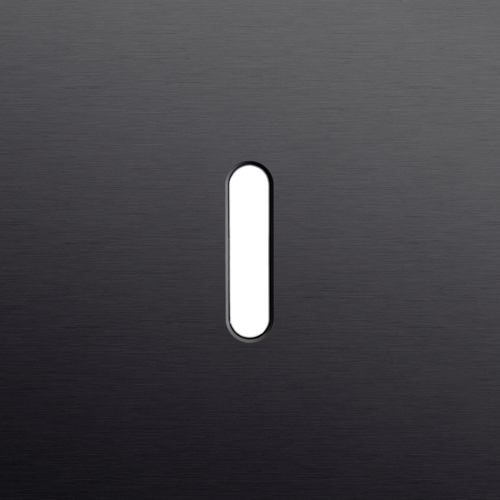 Plaque de recouvrement simple, pour des fonctions de commutation simple, couleur Niko Rocker alu black brushed