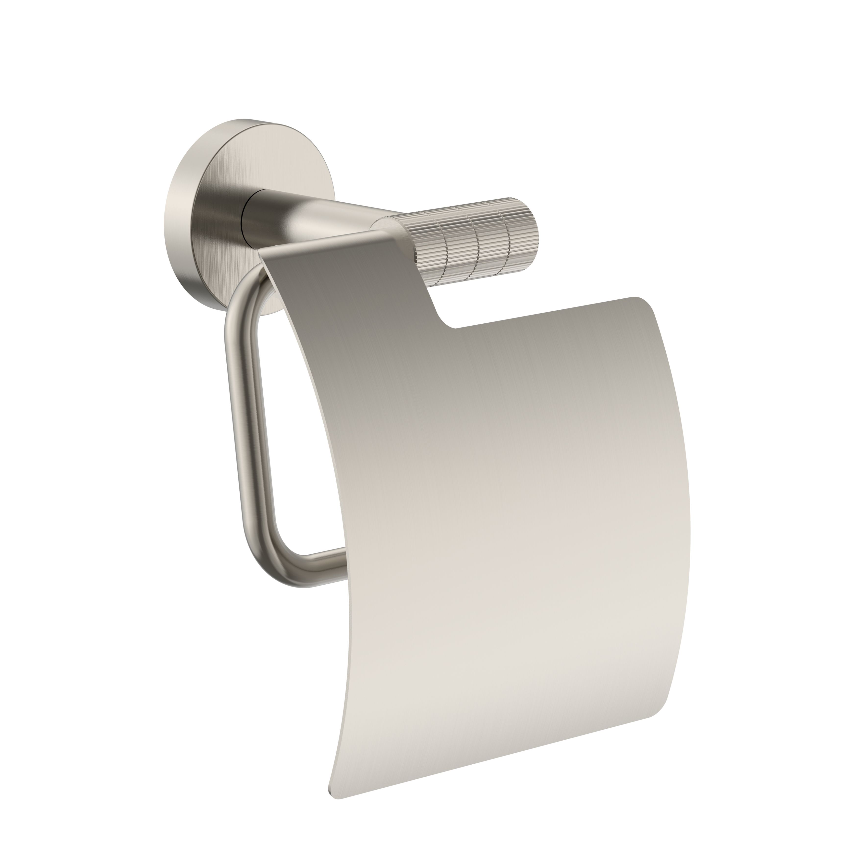 Stria Porte-papier Toilette Avec Couvercle – Finition Avec Structure Striée Raffinée – Acier INOX Brossé