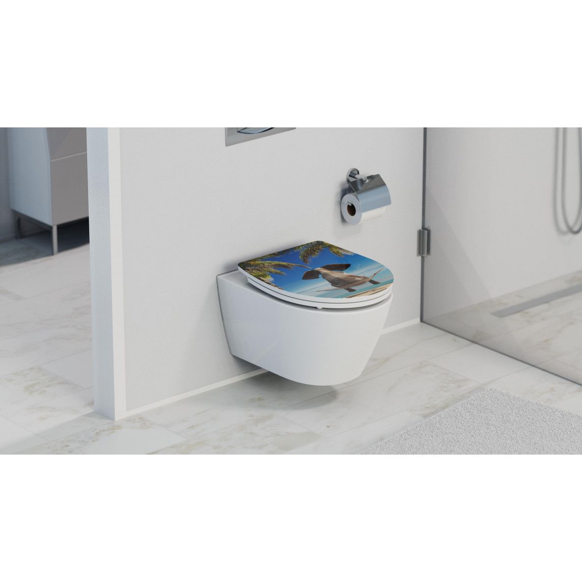 82580 Duroplast HG Toilet seat HAPPY ELEPHANT, with soft close and quick release vue 10