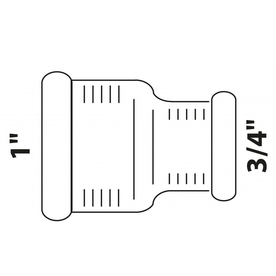 988954413 BR verloopsok, blanco, 1"BI x 3/4"BI, (3240) vue 2