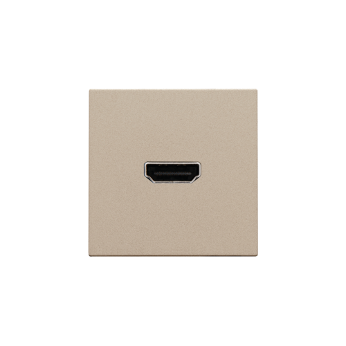 Set de finition avec prise HDMI/HDMI, couleur champagne coated