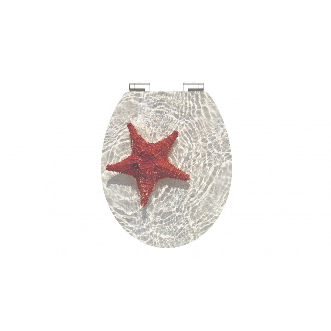 80541 MDF HG Toilet seat RED STARFISH, with soft close vue 2