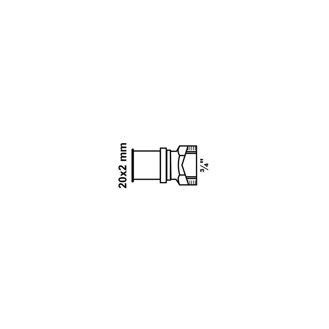 988730255 Transition screw connection, brass, 3/4" euroconus for 20 mm, press fitting for multilayer pipe vue 2