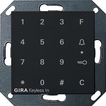 Clavier à code Gira Keyless In Noir mat (laqué) - clavier à code comme système de contrôle d'accès