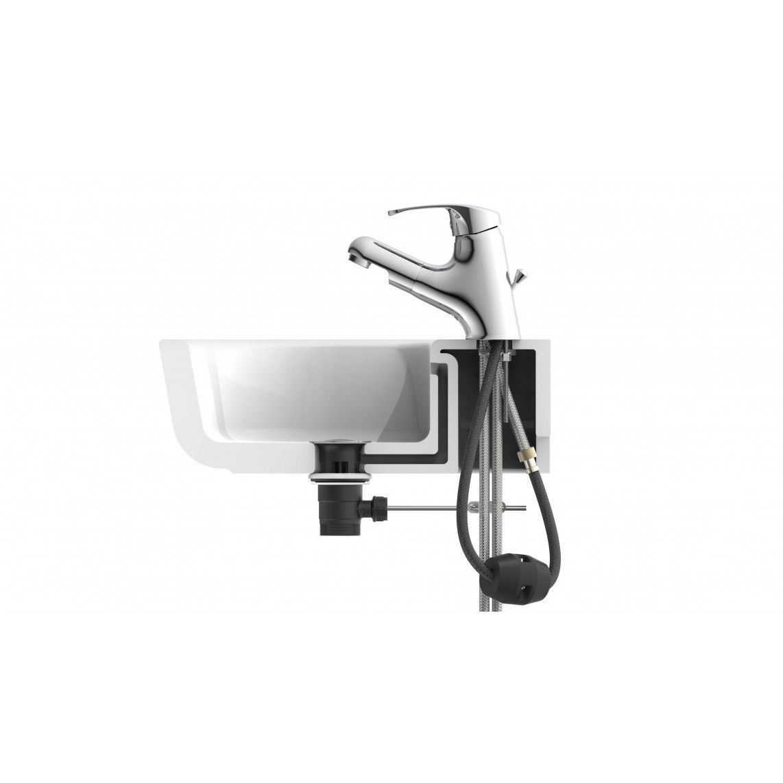 NI075TCO VICO Wash basin mixer, chrome, with pull-out sprayer vue 8