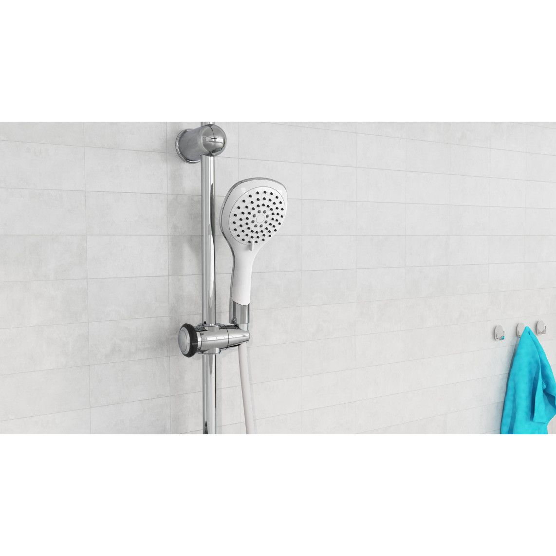 DXLD60087CS DUSCHTRAUM Overhead shower set, chrome/white vue 8