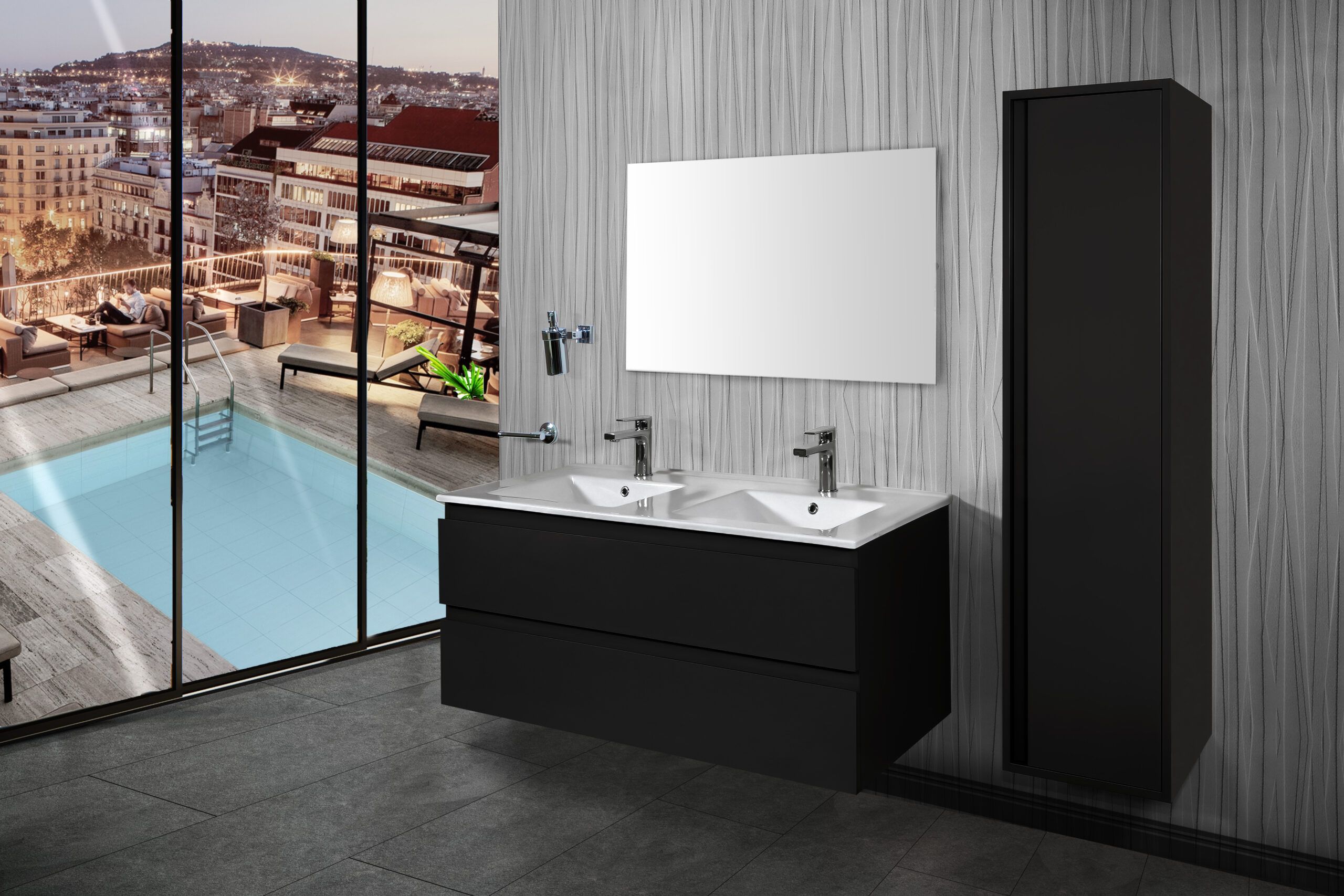 ALONI SALLY MEUBLE SOUS-PLAN (120CM) - NOIR MAT vue 3