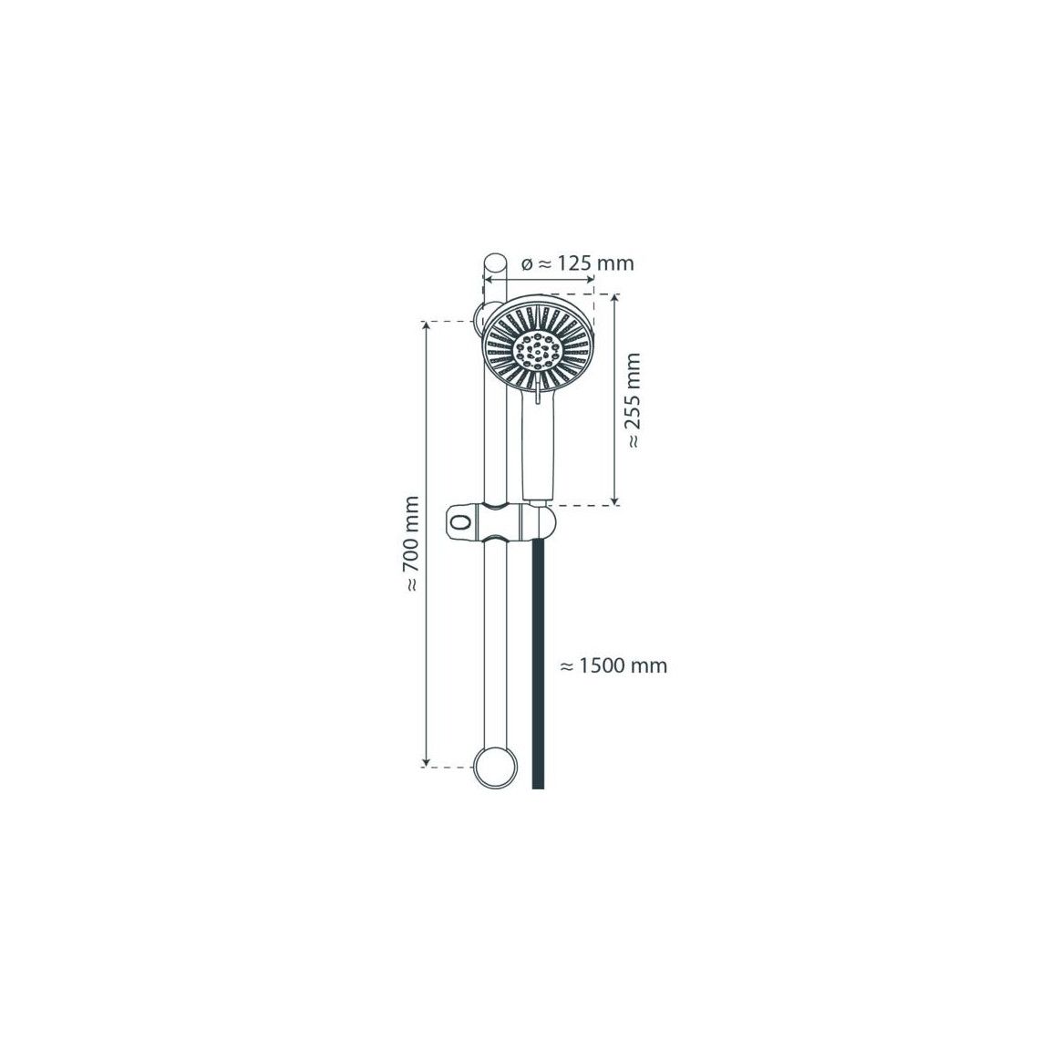 64860 ADRIA Shower rail set, chrome vue 2