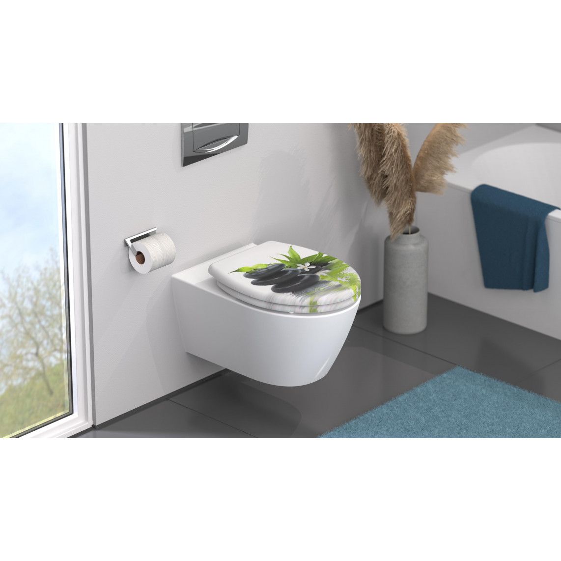 82367 Duroplast Toilet seat JASMIN, with soft close and quick release vue 8