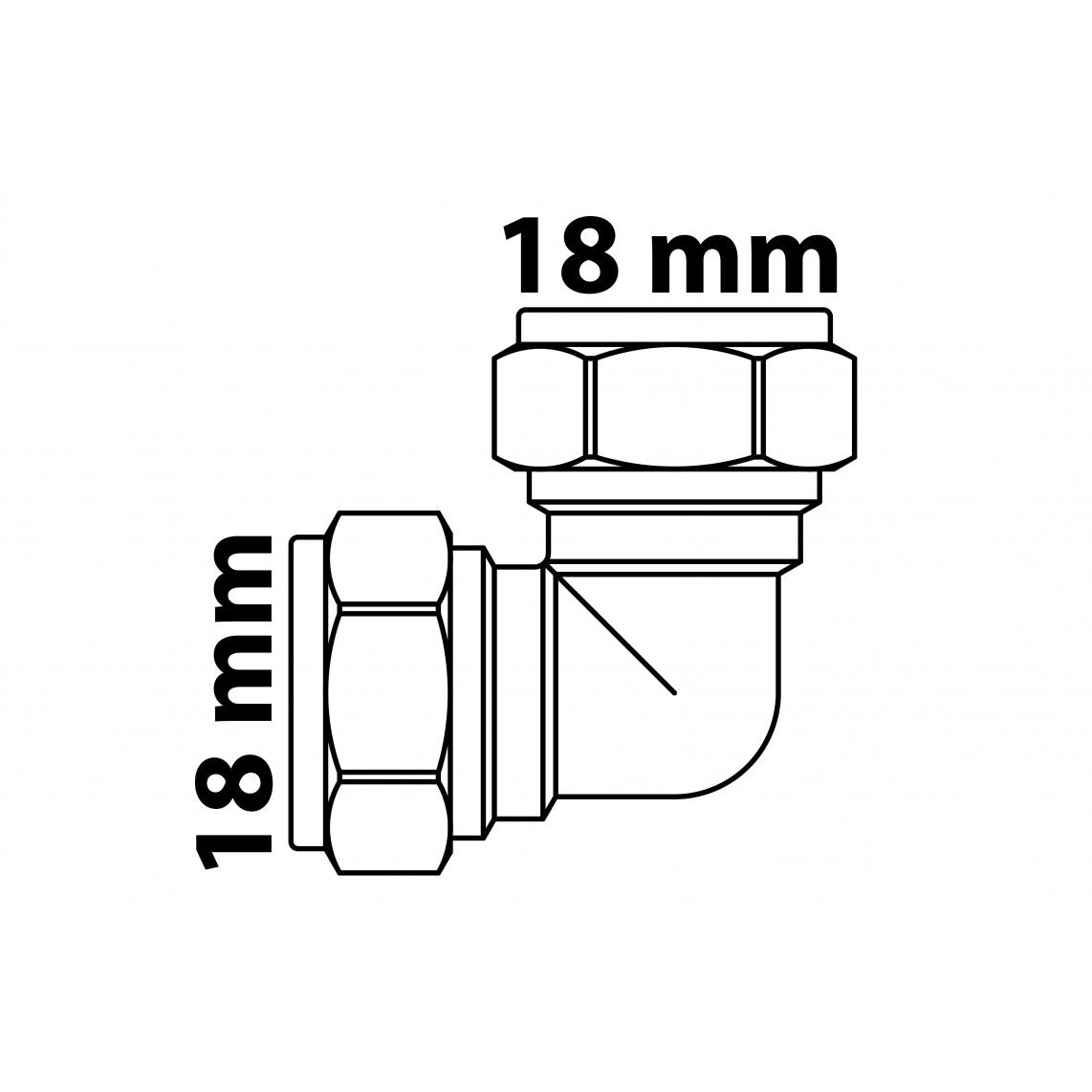 989451317 MS knie 90°, blanco, 18 mm, knelfitting voor koperen buis vue 5